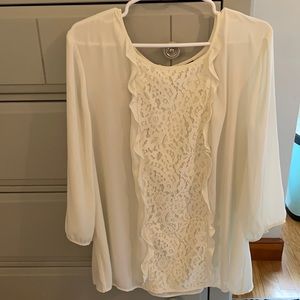 3x Talbots cream blouse